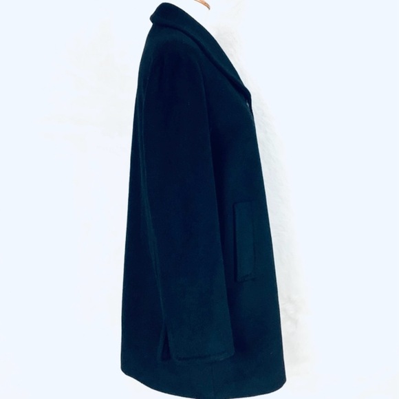 CINZIA ROCCA Soft Baby Wool Funnel Neck Coat Made in Italy, navy - Picture 3 of 10
